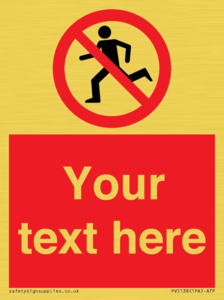 Custom No Running Sign